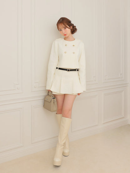 Melton belt mini skirt(eme10499)