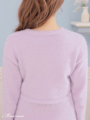 【SALE】Sequin shaggy knit cardigan(eme10213)