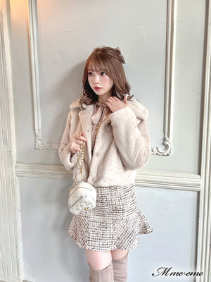 【SALE】High waist lame tweed skirt (eme10283)