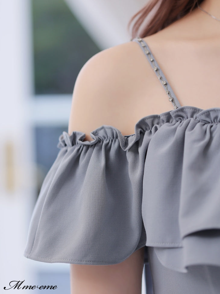 【SALE】Ruffle ribbon combineson (eme10407)