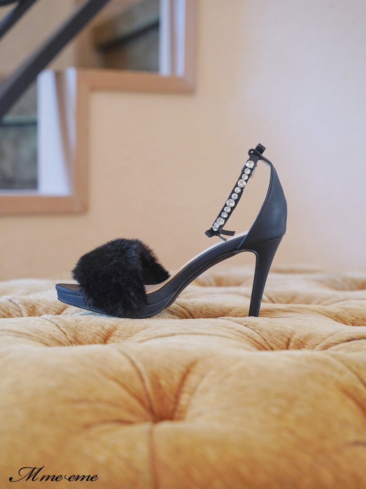 【SALE】Bijou fur sandals (eme10413)