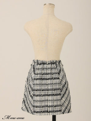 【SALE】Lame tweed trapezoidal skirt (eme10507)