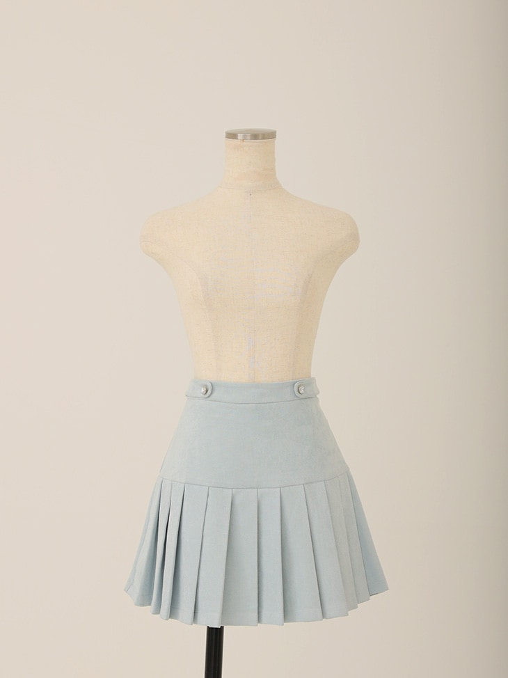 【SALE】Suede pleated skirt (eme10334)