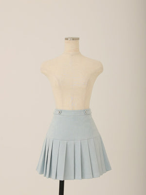 【SALE】Suede pleated skirt (eme10334)