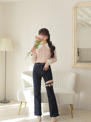 【SALE】Sweet spring tweed jacket (eme10337)