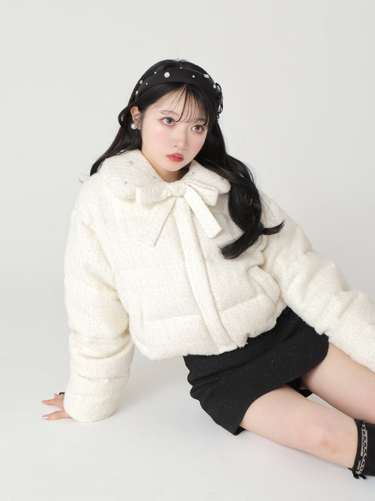 Lame ribbon trapizoid mini skirt (eme10370)