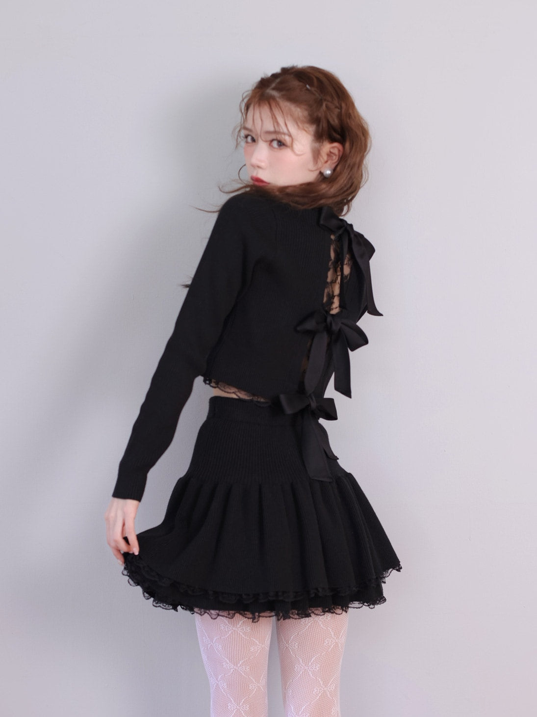 Back ribbon rib knit tops(eme10460)