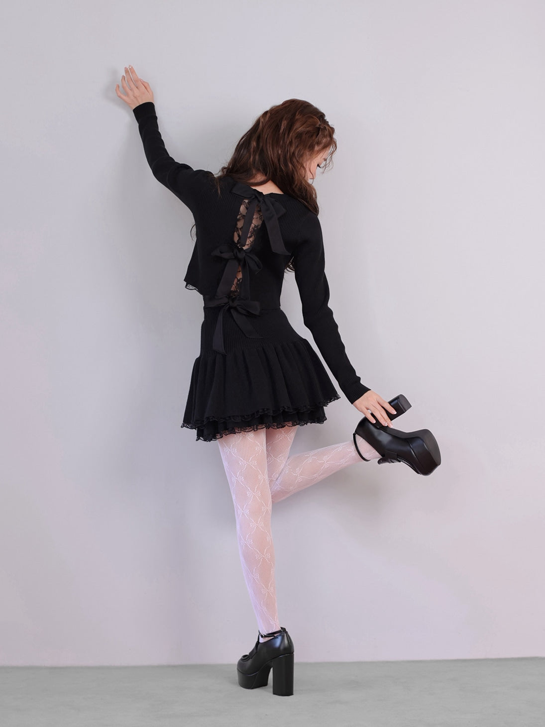 Rib knit mini skirt(eme10461)