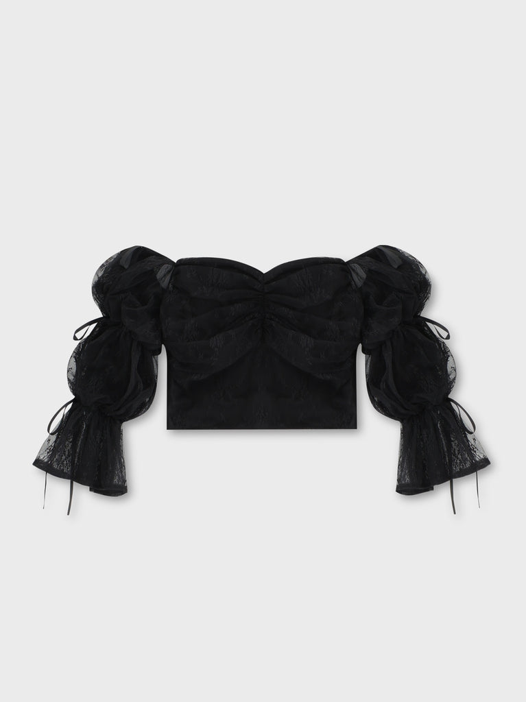 Candy sleeve lace tops(eme10708)