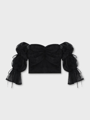 Candy sleeve lace tops(eme10708)