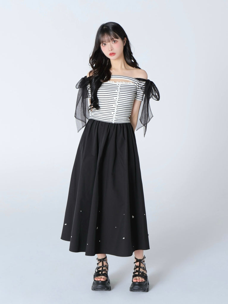 Sheer dot ribbon sport sandal(eme10539)