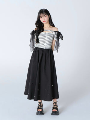 Sheer dot ribbon sport sandal(eme10539)