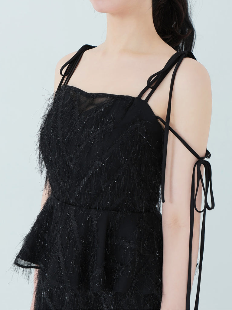 Lame fringe jacquard onepiece(eme10478)