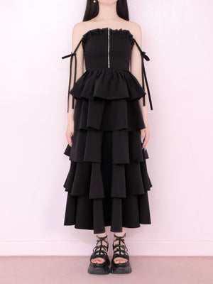 Side ribbon tiered onepiece(eme10497)