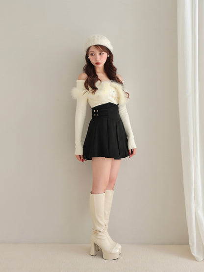 Gloss line platform long boots(eme10806)
