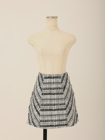 【SALE】Lame tweed trapezoidal skirt (eme10507)