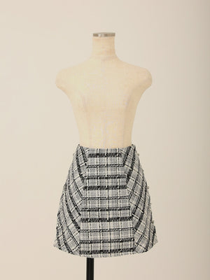 【SALE】Lame tweed trapezoidal skirt (eme10507)
