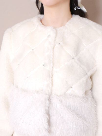 Shine bijou fake far jacket(eme10357)