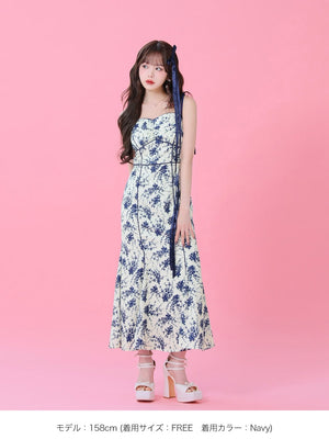 flower print cami onepiece(eme10542)