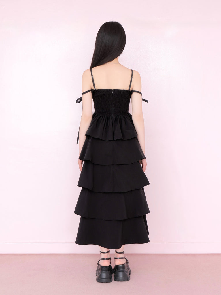 Side ribbon tiered onepiece(eme10497)