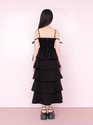 Side ribbon tiered onepiece(eme10497)