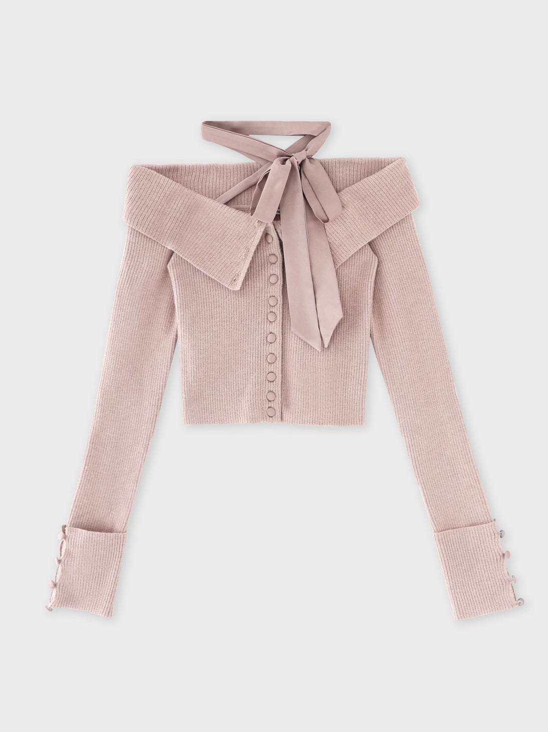 Decollete ribbon off shoulder knit tops(eme10371) – M me eme