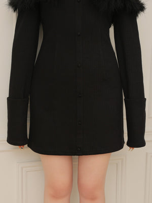 2way feather collar mini onepiece(eme10375)