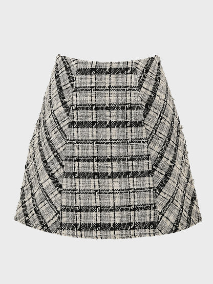 【SALE】【70％OFF】Lame tweed trapezoidal skirt (eme10507)