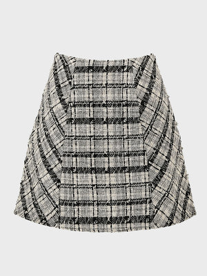 【SALE】【70％OFF】Lame tweed trapezoidal skirt (eme10507)