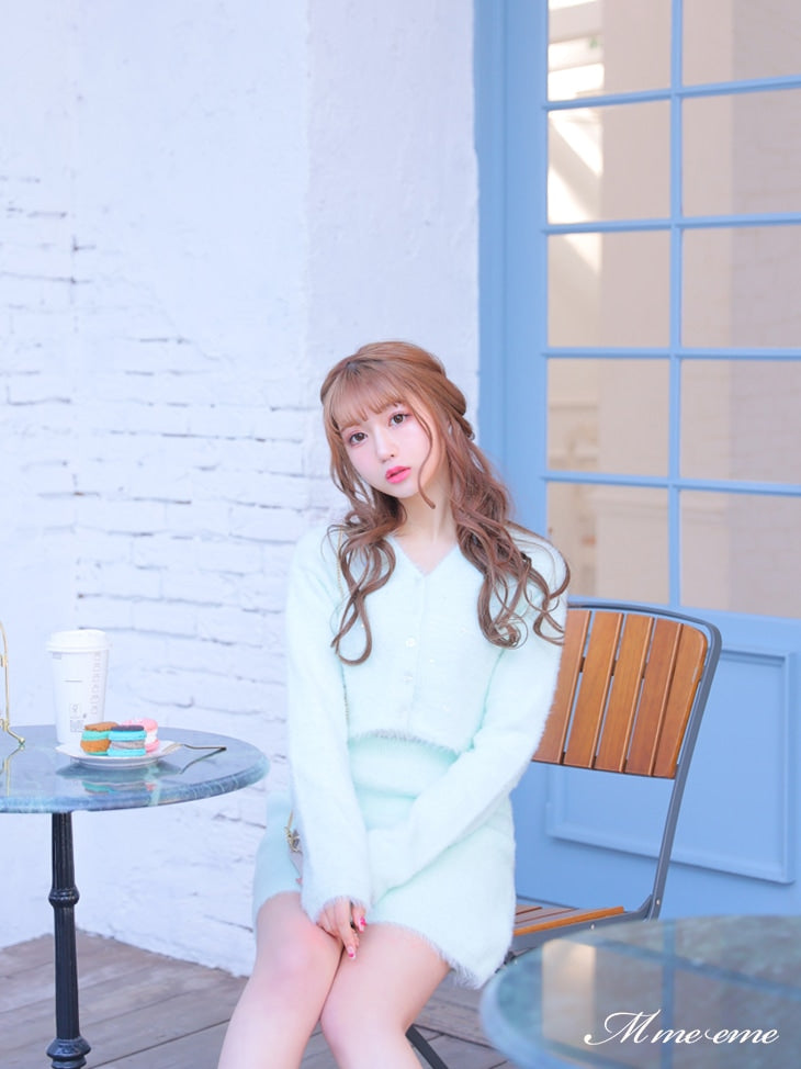 【SALE】Sequin shaggy knit cardigan(eme10213)