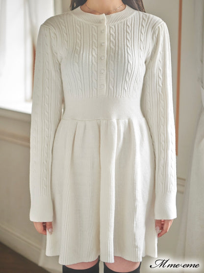 【SALE】Bijou pet flare knit dress (eme10254)