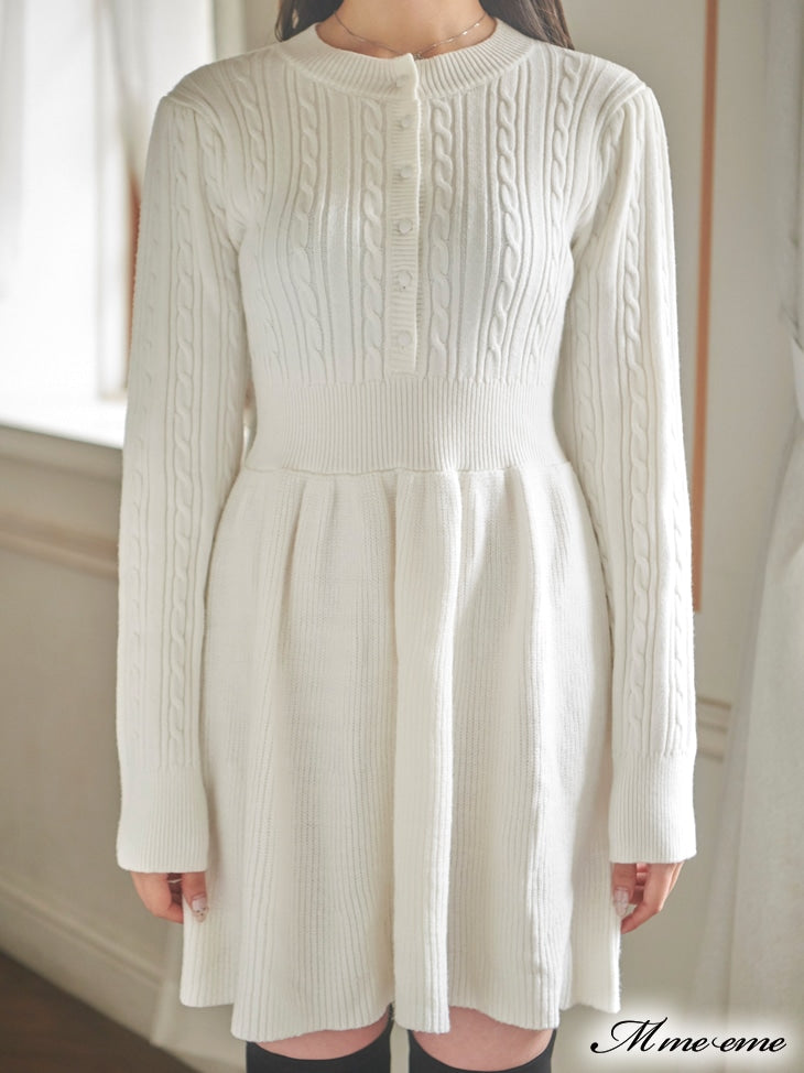 【SALE】Bijou pet flare knit dress (eme10254)