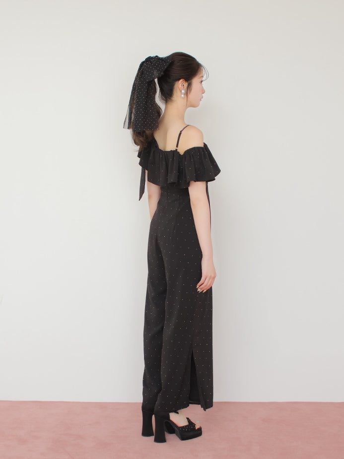 One shoulder ruffle all in one (eme10443)