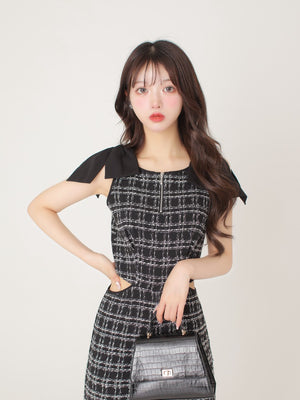 Lame tweed combinaison(eme10521)