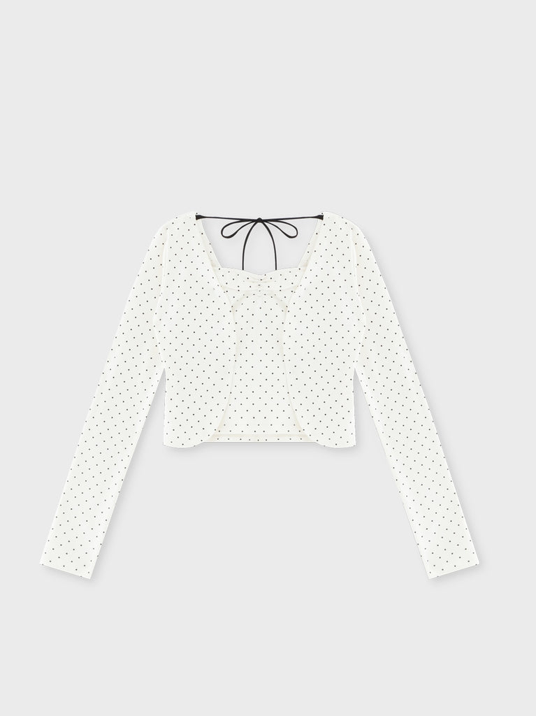 Back ribbon bear ensemble tops(eme10381)