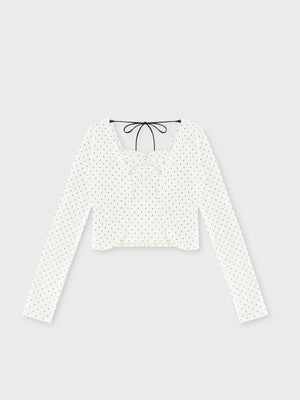 Back ribbon bear ensemble tops(eme10381)