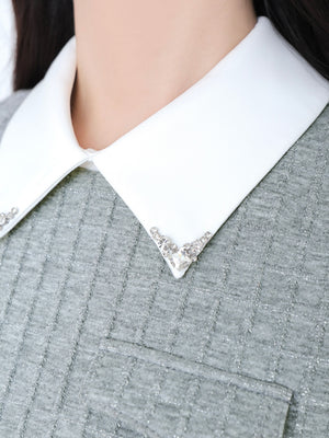 Bijou collar ribbon mini onepiece(eme10518)