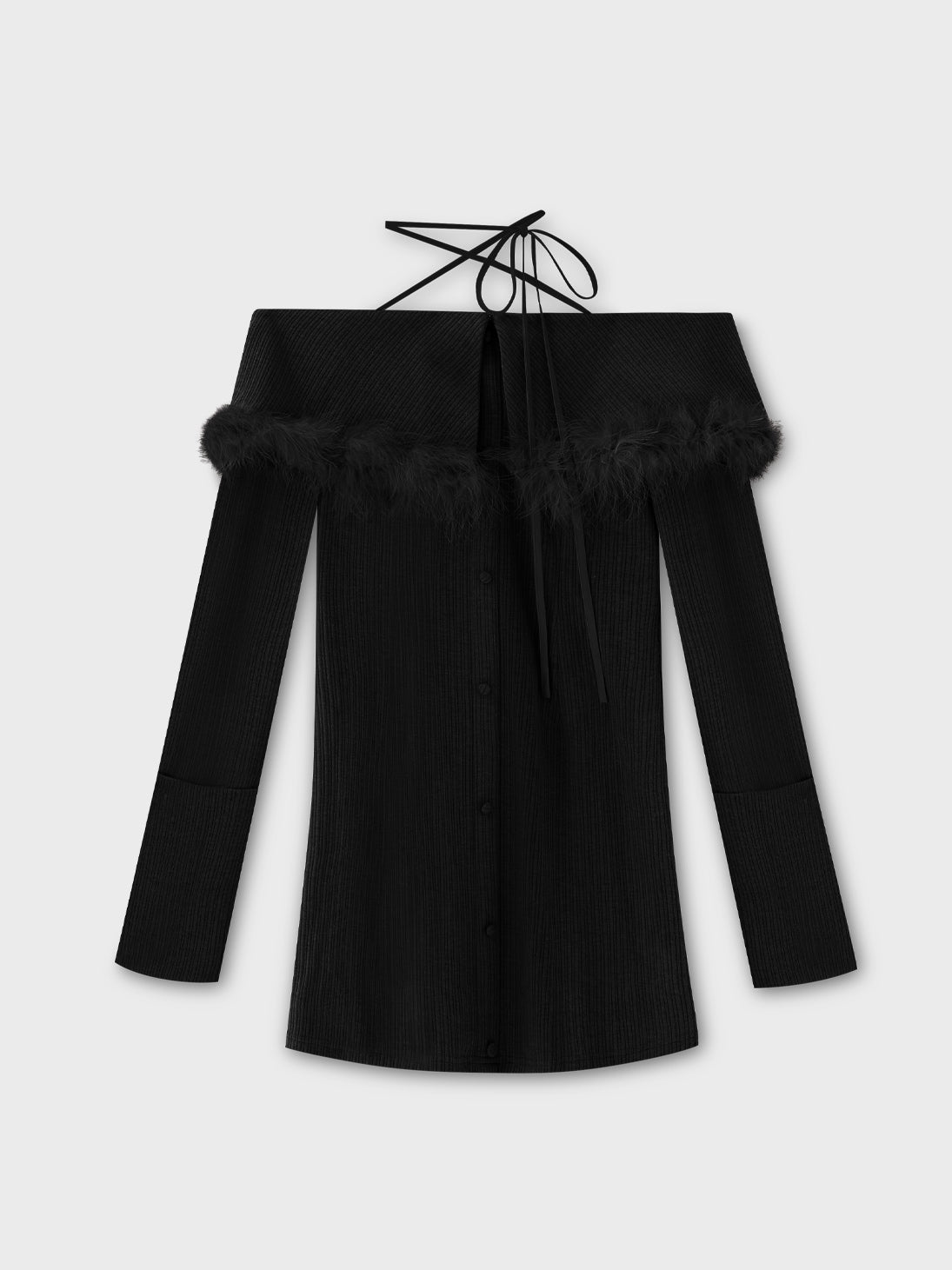 2way feather collar mini onepiece(eme10375)