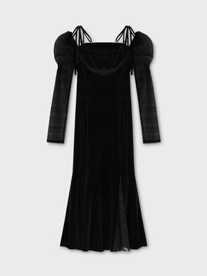 Velvet sheer long onepiece(eme10553)