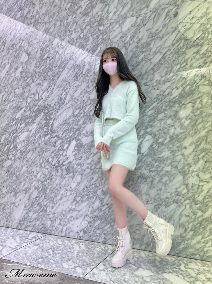 【SALE】Sequin shaggy knit cardigan(eme10213)