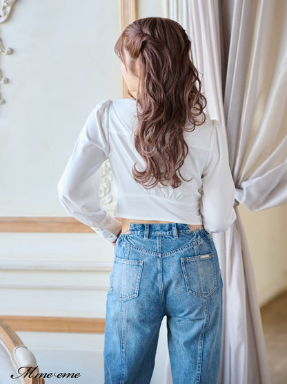 【SALE】Waist cut straight denim (eme10315)