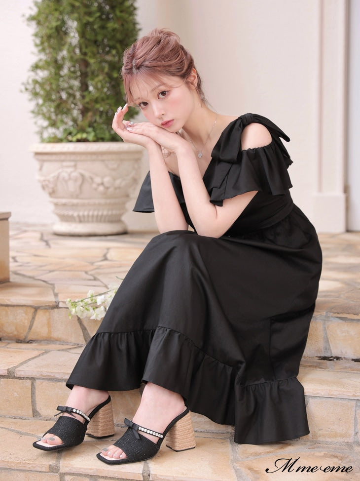 【SALE】Ribbon tweed mule (eme10312)