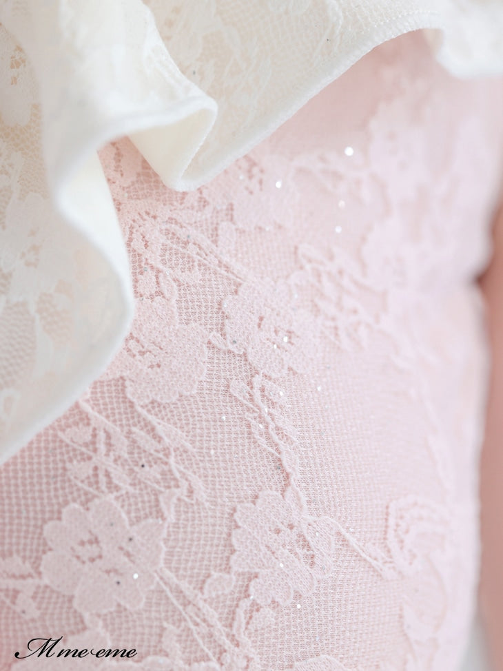 【SALE】Ribbon × glitter lace swimwear (eme10408)