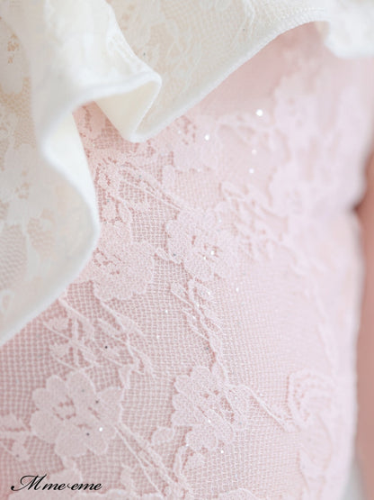 【SALE】Ribbon × glitter lace swimwear (eme10408)