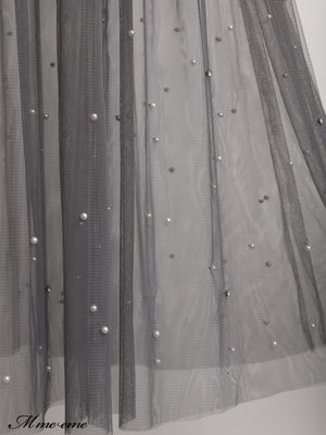 【SALE】Bijou tulle long skirt (eme10420)