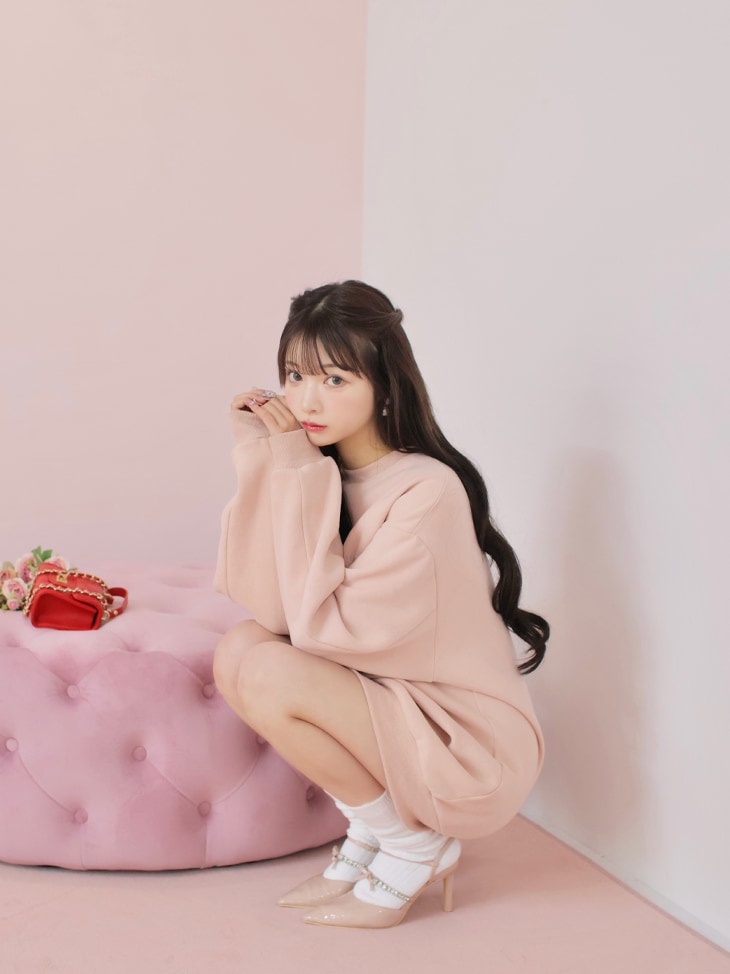 【sale】Back printed sweatshirt dress (eme10336)