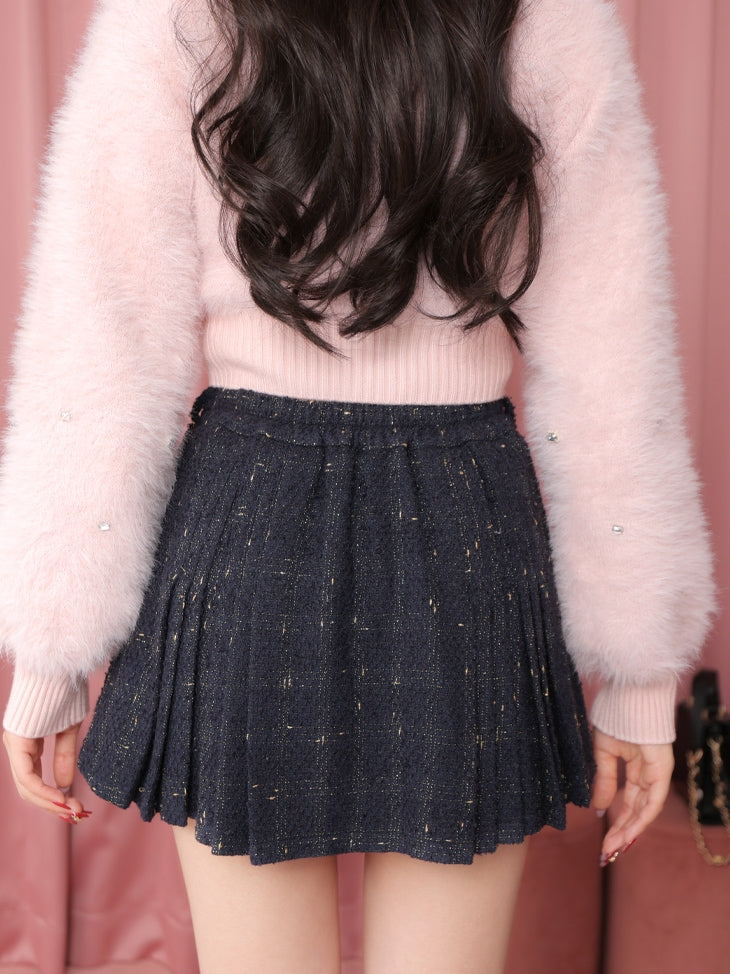 Belt design pleats mini skirt(eme10362)