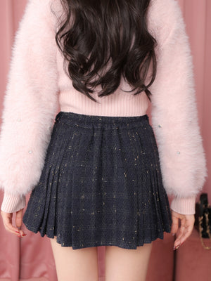 Belt design pleats mini skirt(eme10362)