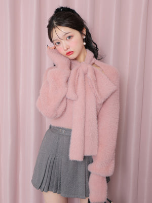 Scarf like shaggy knit tops (eme10372)