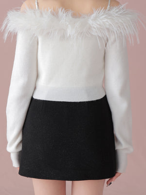 Feather ensemble knit tops(eme10366)